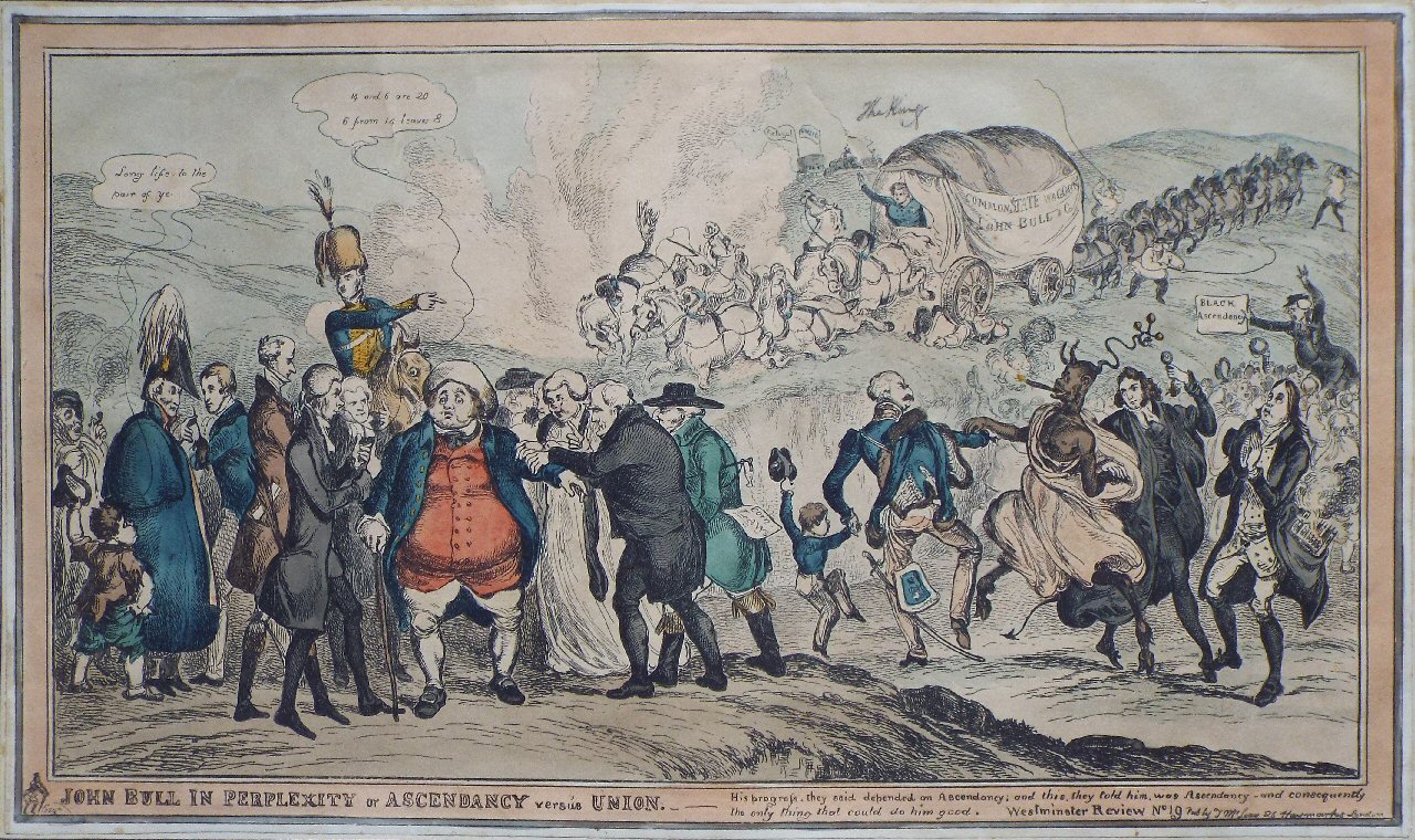 Etching - John Bull in Perplexity or Ascendency versus Union.
